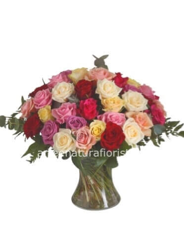 Bouquet standard di roselline colorate
