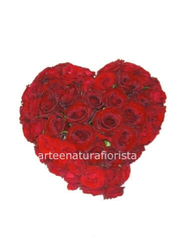 Cuore di rose rosse 30 cm