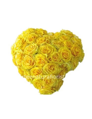 Cuore di rose gialle 30 cm