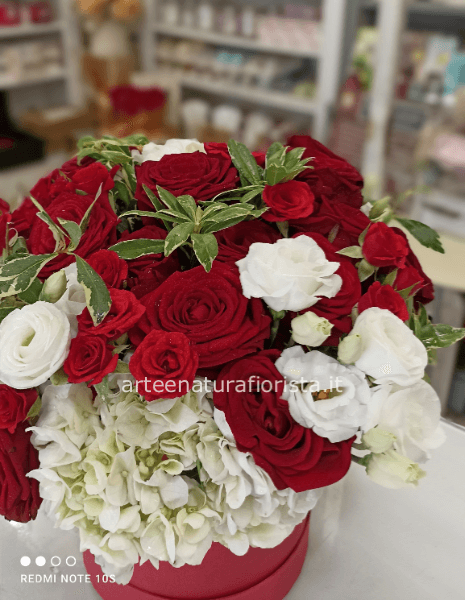 Flower box rosso e bianco