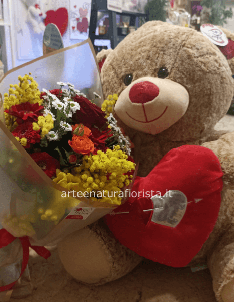 Bouquet amore con mimosa