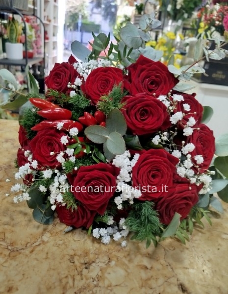 Bouquet 15 rose rosse