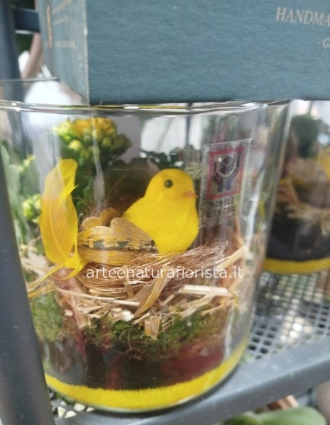 Composizione di piantine in vetro